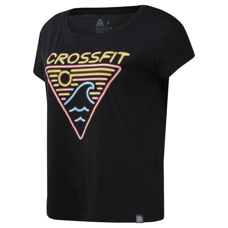 Koszulka Damska Reebok CrossFit Neon Retro Easy Tee Czarna