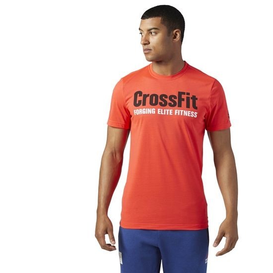 Koszulka Męska Reebok CrossFit Forging Elite Fitness Pomarańczowa