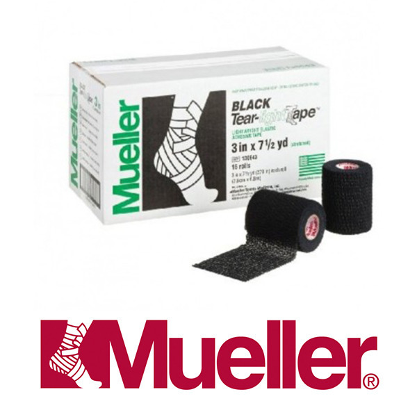 Paczka (24 szt.) Taśm Samoprzylepnych Mueller Tear light tape - szerokość 7,6 cm czarne