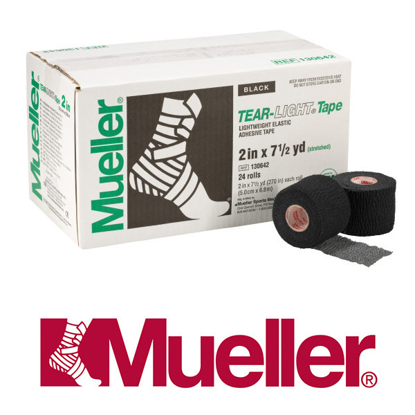 Paczka 24x taśma sportowa Mueller Tear light 5 cm - czarne