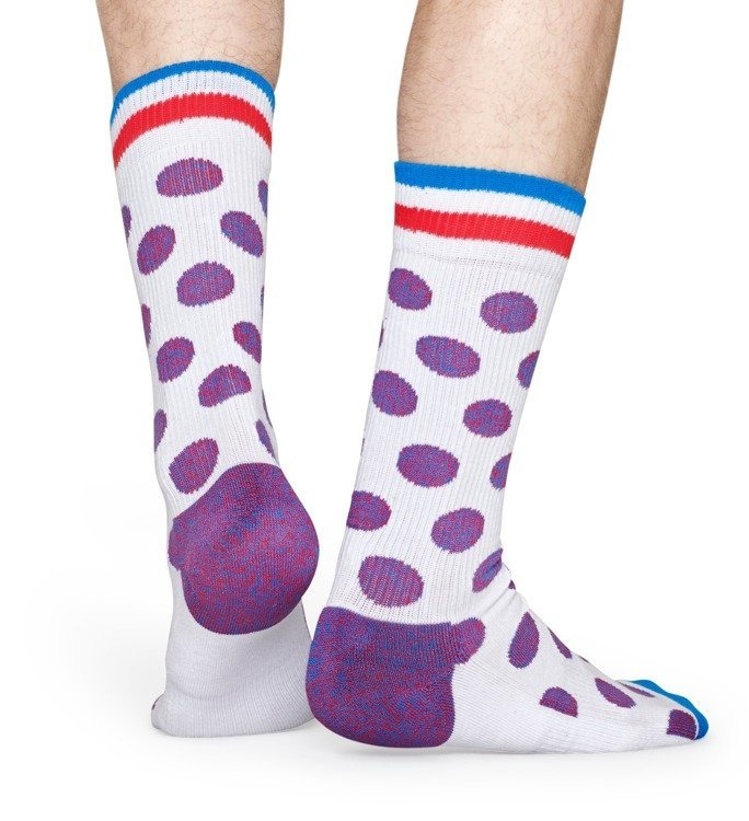 Skarpety Happy Socks Athletic Big Dot Białe