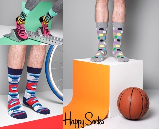 Skarpety Happy Socks Athletic Dots Niebieskie