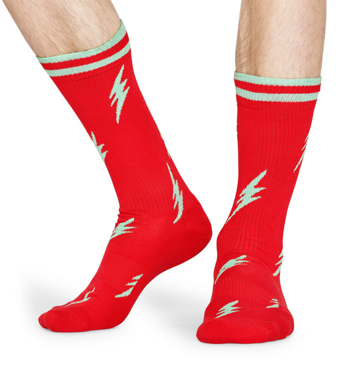 Skarpety Happy Socks Athletic Flash Czerwone