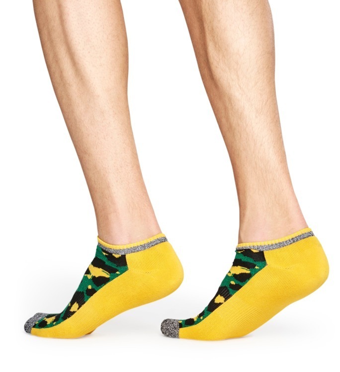 Skarpety Happy Socks Athletic Low Camo Żółte
