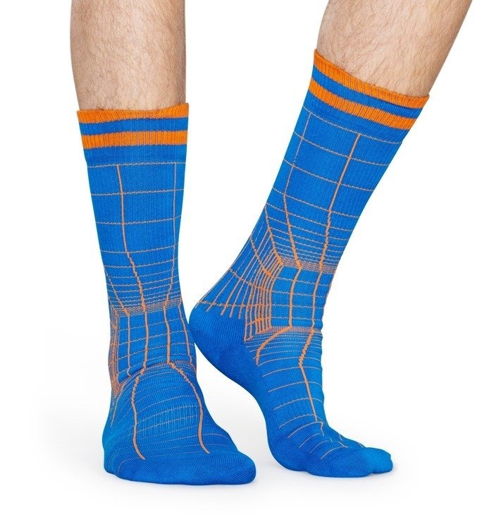 Skarpety Happy Socks Grid Niebieskie