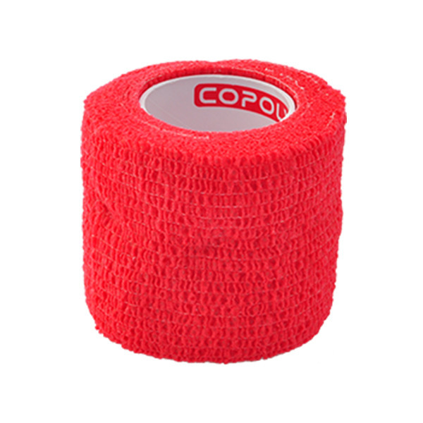 Taśma kinesio Copoly Cohesive Tape - szerokość 5 cm Czerwona