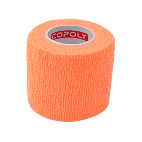 Taśma kinesio Copoly Cohesive Tape - szerokość 5 cm Pomarańczowa
