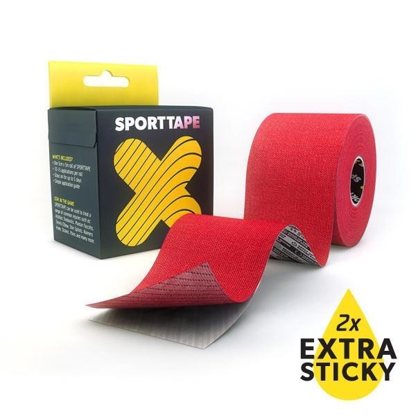 Taśma kinesio Sporttape Flex Extra Sticky 5 m czerwona